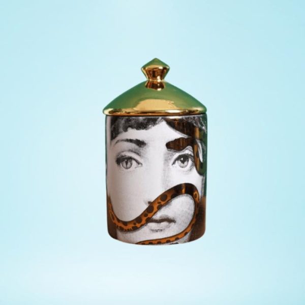 Vases & Jars | Gold Snake Lina Cavalieri Ceramic Aromatherapy Candle Jar With Lid Decor Vases & Jars