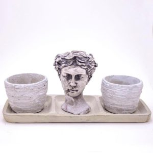 Vases & Jars | Helen Trio Tumbled Concrete Pot Set Decor Vases & Jars