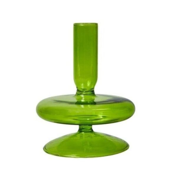 Vases & Jars | Ninia Collection Of Green Glass Candle Holders Decor Vases & Jars