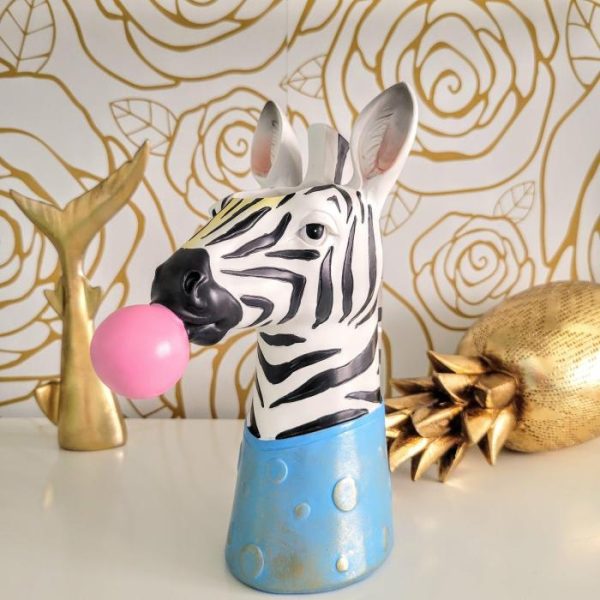 Vases & Jars | Zebra Blowing Bubbles Decorative Vase Decor Vases & Jars