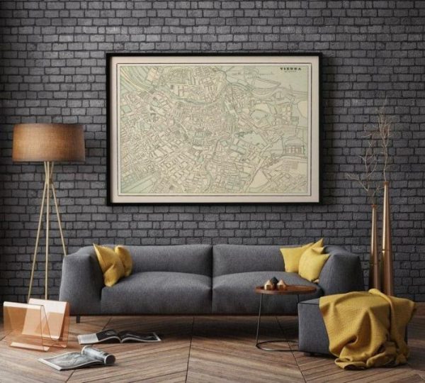 Vintage Wall Art | 1901 Vienna Map Print, Canvas Print Wall Art, 16×18 inches Vintage Wall Art Vintage Wall Art