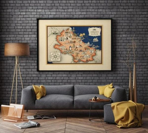 Vintage Wall Art | Abruzzo Map Print, Art History, 12×16 inches Vintage Wall Art Vintage Wall Art