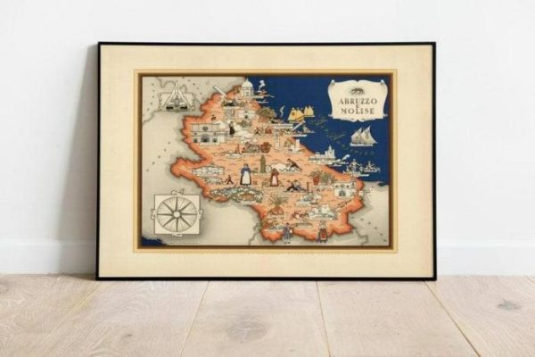 Vintage Wall Art | Abruzzo Map Print, Art History, 12×16 inches Vintage Wall Art Vintage Wall Art