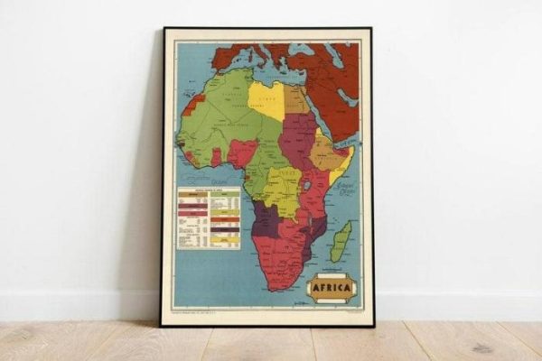 Vintage Wall Art | Africa Map Print, Art History, 12×16 inches Vintage Wall Art Vintage Wall Art