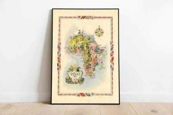 Vintage Wall Art | Africa Map Print, Art History, 28×40 inches Vintage Wall Art Vintage Wall Art