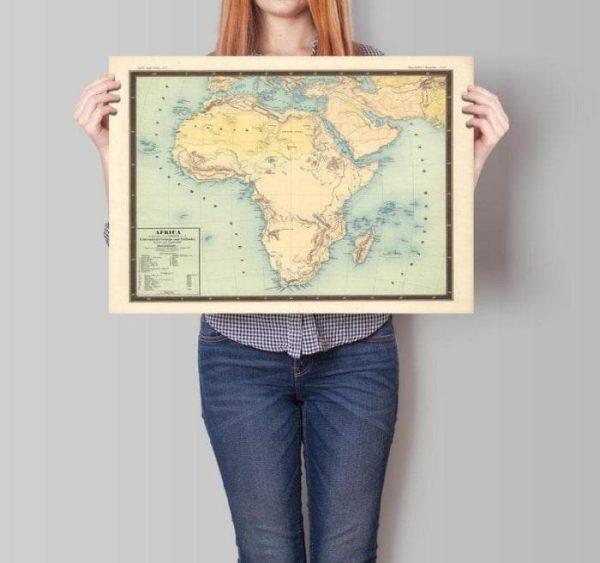 Vintage Wall Art | Africa Map Wall Print, 1850 Africa Map, 28×36 inches Vintage Wall Art Vintage Wall Art