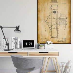 Vintage Wall Art | Airplane Patent Print, Framed Art Print, 16×22 inches Vintage Wall Art Vintage Wall Art