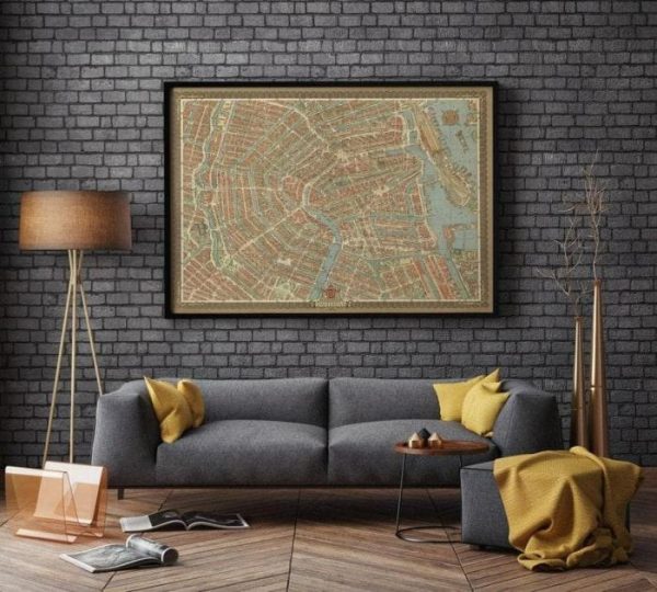 Vintage Wall Art | Amsterdam Map Print, Art History, 16×20 inches Vintage Wall Art Vintage Wall Art