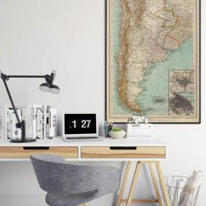 Vintage Wall Art | Argentina And Chile Map Wall Print, Wall Print Map, 24×40 inches Vintage Wall Art Vintage Wall Art