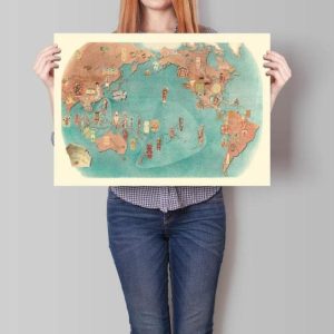 Vintage Wall Art | Art Forms Of The Pacific Area, Chart Map, 24×36 inches Vintage Wall Art Vintage Wall Art