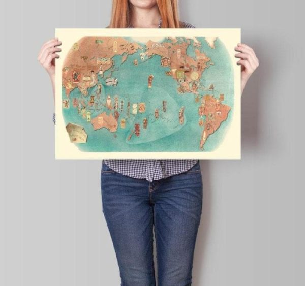 Vintage Wall Art | Art Forms Of The Pacific Area, Chart Map, 24×36 inches Vintage Wall Art Vintage Wall Art