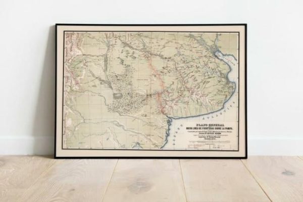 Vintage Wall Art | Atlas Of The Pampas Plains , Argentina From The Atlantic Coast To The Andes Foothills, 12×16 inches Vintage Wall Art Vintage Wall Art