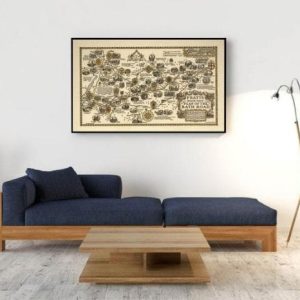 Vintage Wall Art | Bath, England Map Poster, Somerset Map Print, 16×28 inches Vintage Wall Art Vintage Wall Art