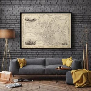 Vintage Wall Art | Bath Map, Bath England, 20×28 inches Vintage Wall Art Vintage Wall Art