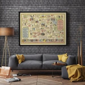 Vintage Wall Art | Bath Map Print, Art History, 12×16 inches Vintage Wall Art Vintage Wall Art