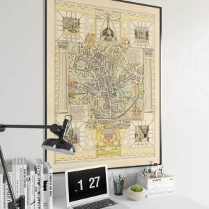 Vintage Wall Art | Bath Map Print, Art History, 16×22 inches Vintage Wall Art Vintage Wall Art