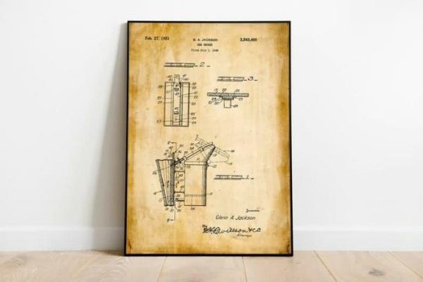 Vintage Wall Art | Bee Smoker Patent Print, Framed Art Print, 24×32 inches Vintage Wall Art Vintage Wall Art