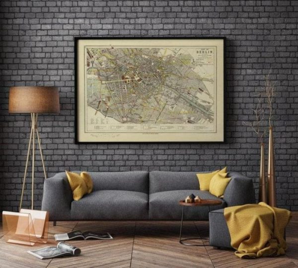 Vintage Wall Art | Berlin Map Print, Art History, 12×14 inches Vintage Wall Art Vintage Wall Art