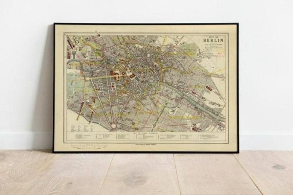 Vintage Wall Art | Berlin Map Print, Art History, 12×14 inches Vintage Wall Art Vintage Wall Art