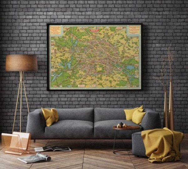 Vintage Wall Art | Berlin Map Print, Fine Art Prints, 12×16 inches Vintage Wall Art Vintage Wall Art