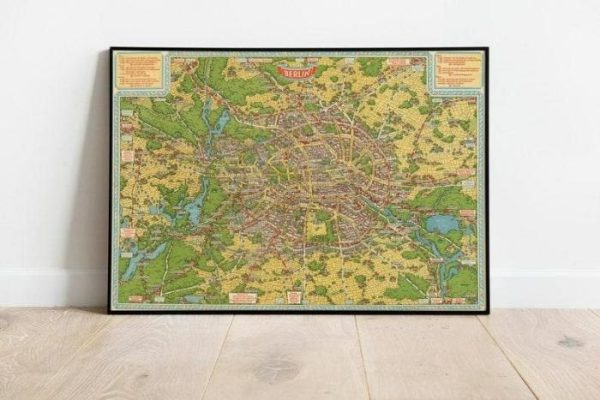 Vintage Wall Art | Berlin Map Print, Fine Art Prints, 12×16 inches Vintage Wall Art Vintage Wall Art