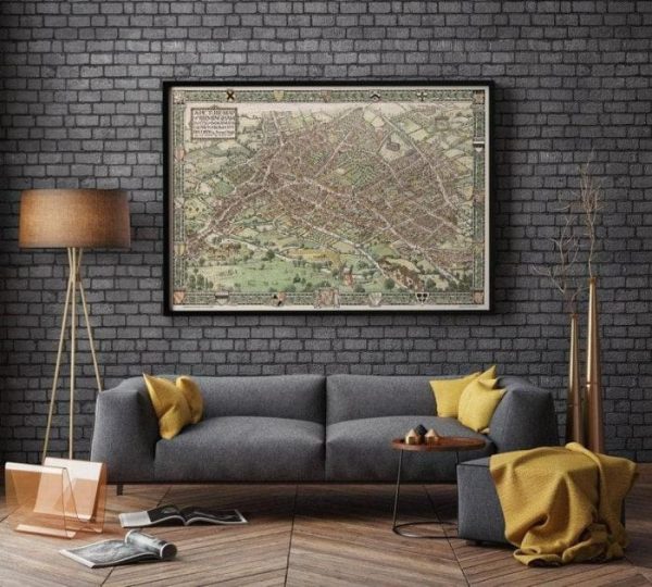 Vintage Wall Art | Birmingham Map Print, Fine Art Prints, 16×22 inches Vintage Wall Art Vintage Wall Art