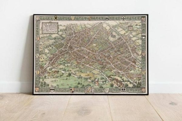 Vintage Wall Art | Birmingham Map Print, Fine Art Prints, 16×22 inches Vintage Wall Art Vintage Wall Art