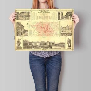 Vintage Wall Art | Bogota City Map Wall Print, Framed Map Wall Decor, 12×16 inches Vintage Wall Art Vintage Wall Art