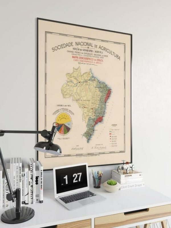 Vintage Wall Art | Brazil Map Print, Art History, 20×20 inches Vintage Wall Art Vintage Wall Art