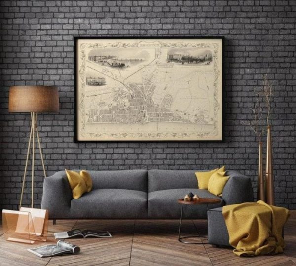 Vintage Wall Art | Brighton Map Print, Fine Art Prints, 12×16 inches Vintage Wall Art Vintage Wall Art