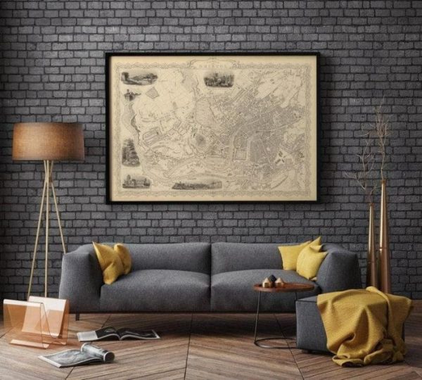 Vintage Wall Art | Bristol Map Print, Fine Art Prints, 12×16 inches Vintage Wall Art Vintage Wall Art