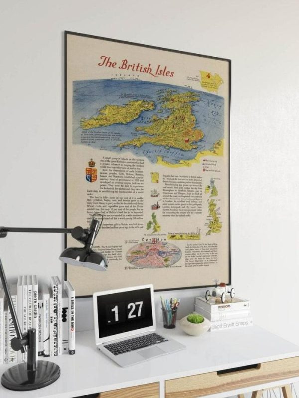 Vintage Wall Art | Britain Map Print, Art History, 16×20 inches Vintage Wall Art Vintage Wall Art