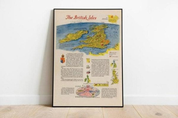 Vintage Wall Art | Britain Map Print, Art History, 16×20 inches Vintage Wall Art Vintage Wall Art