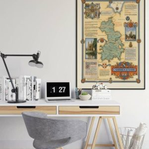 Vintage Wall Art | Cambridgeshire Map Poster Print, Vintage Map Wall Art, 16×20 inches Vintage Wall Art Vintage Wall Art