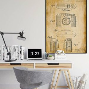 Vintage Wall Art | Camera Patent Print, Framed Art Print, 24×32 inches Vintage Wall Art Vintage Wall Art