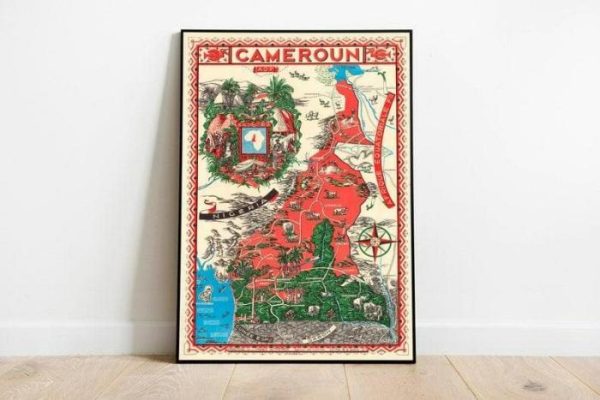 Vintage Wall Art | Cameroon Map Print, Art History, 16×24 inches Vintage Wall Art Vintage Wall Art