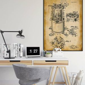 Vintage Wall Art | Camp Stove Patent Print, Framed Art Print, 24×32 inches Vintage Wall Art Vintage Wall Art