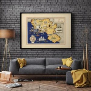 Vintage Wall Art | Campania Map Print, Art History, 28×36 inches Vintage Wall Art Vintage Wall Art