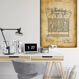 Vintage Wall Art | Champagne Freezer Patent Print, Framed Art Print, 20×28 inches Vintage Wall Art Vintage Wall Art