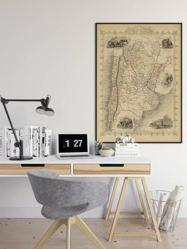 Vintage Wall Art | Chile And La Plata Map Print Wall Art, 1851 Chile Vintage Map Wall Prints, 24×30 inches Vintage Wall Art Vintage Wall Art