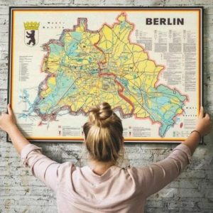 Vintage Wall Art | City Map Of Berlin 1962, Old Map Wall Decor, 12×16 inches Vintage Wall Art Vintage Wall Art