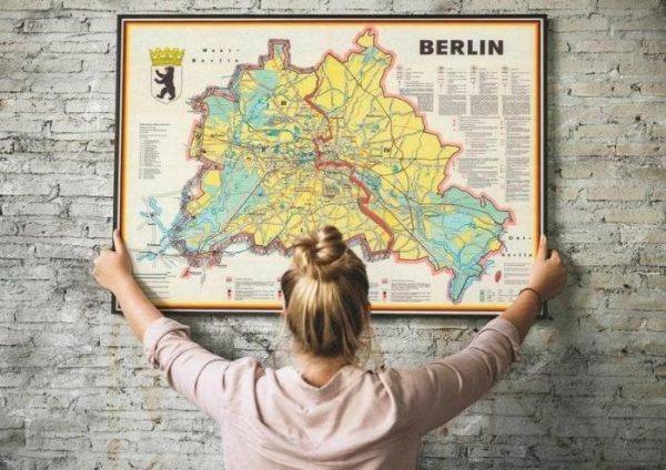 Vintage Wall Art | City Map Of Berlin 1962, Old Map Wall Decor, 12×16 inches Vintage Wall Art Vintage Wall Art