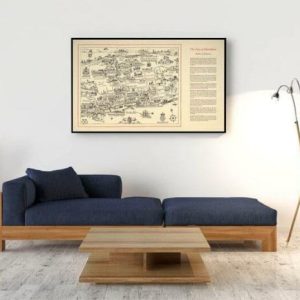 Vintage Wall Art | City Of Hamilton And Pembroke Parish Map Print, Vintage Map Poster Bermuda, 24×40 inches Vintage Wall Art Vintage Wall Art