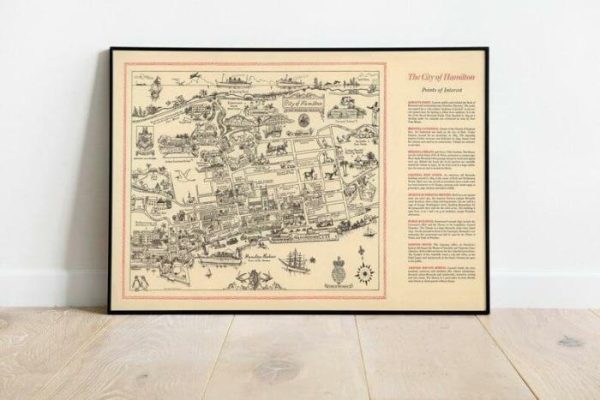 Vintage Wall Art | City Of Hamilton And Pembroke Parish Map Print, Vintage Map Poster Bermuda, 24×40 inches Vintage Wall Art Vintage Wall Art