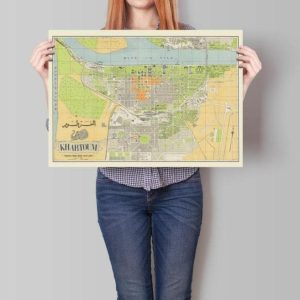 Vintage Wall Art | City Plan Of Khartoum, Sudan Maps Wall Print, 16×24 inches Vintage Wall Art Vintage Wall Art