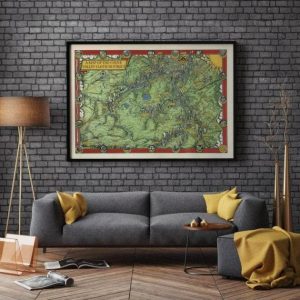 Vintage Wall Art | Colne Valley Map Print, Art History, 20×30 inches Vintage Wall Art Vintage Wall Art