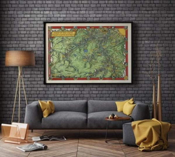 Vintage Wall Art | Colne Valley Map Print, Art History, 20×30 inches Vintage Wall Art Vintage Wall Art