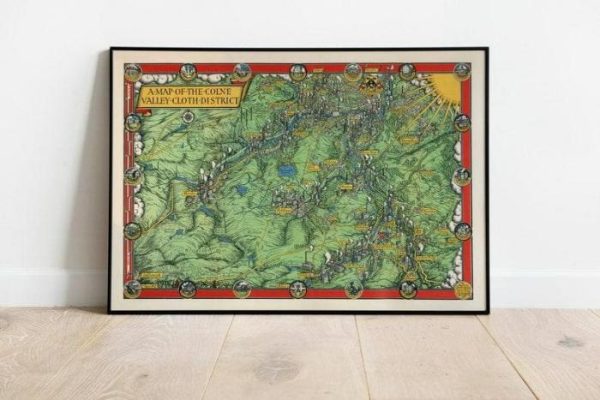 Vintage Wall Art | Colne Valley Map Print, Art History, 20×30 inches Vintage Wall Art Vintage Wall Art