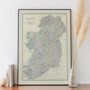 Vintage Wall Art | Composite Map Of Ireland 1861, Old Map Wall Decor, 12×16 inches Vintage Wall Art Vintage Wall Art