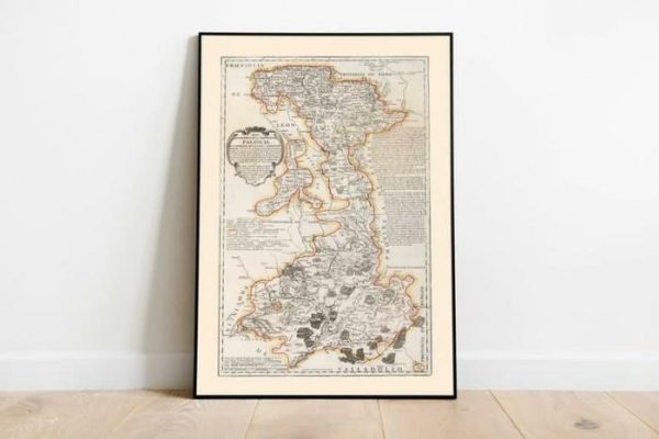 Vintage Wall Art | Composite Map Of Palencia Provincia 1782, Old Map Poster Wall Art, 20×24 inches Vintage Wall Art Vintage Wall Art